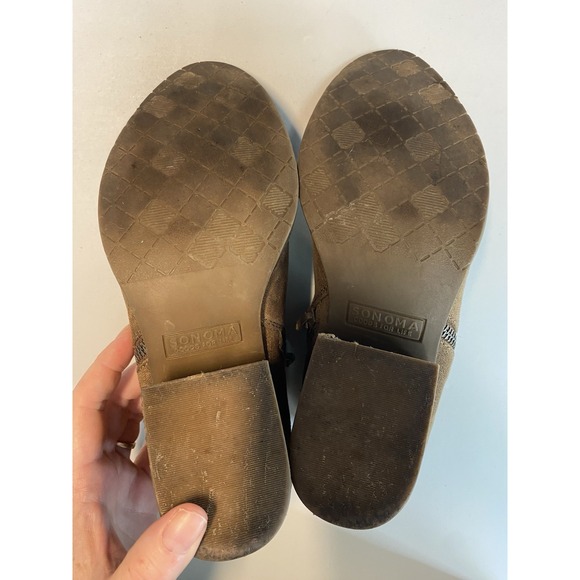 Sonoma Womens Leather Ankle Booties Size 7.5 Medium Fall Hippie Boho Western - Picture 10 of 14